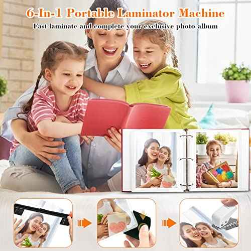 Laminator Machine, 9 Inch Thermal Laminater, Beixtopopo A4/A5/A6 Personal Laminator Machine with Laminating Sheets, 6 in 1 Heating Laminate Machine for Home School Office, Silent