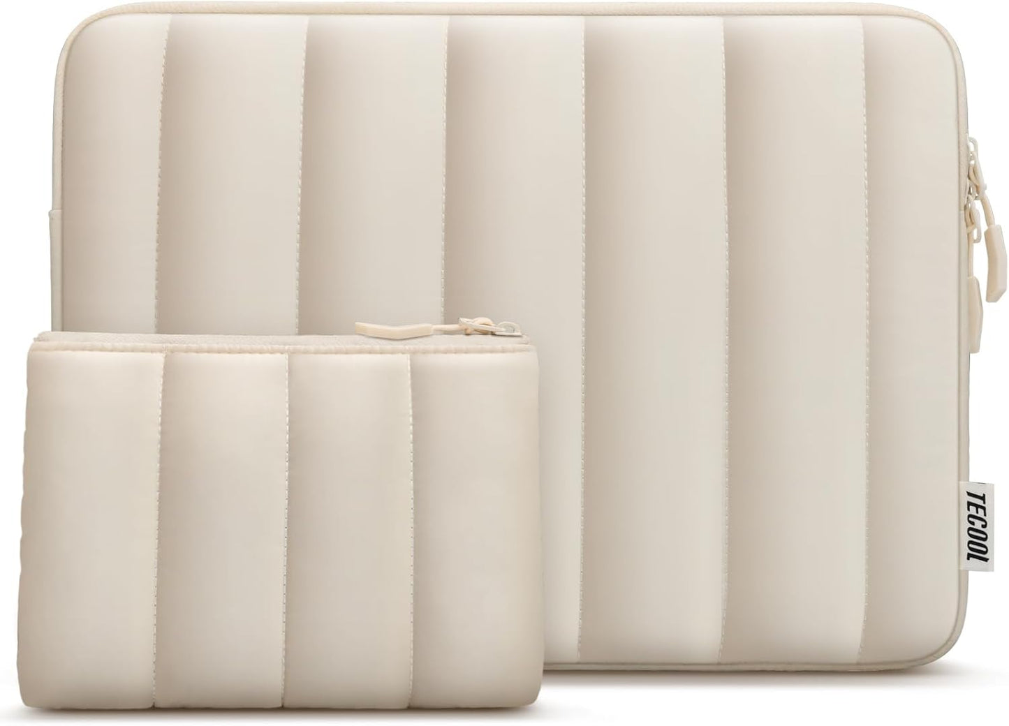 TECOOL Laptop Sleeve - 13.3 Inch Protective Case for MacBook Air & Pro | Stylish Beige Design