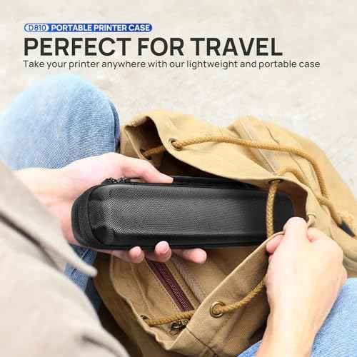 POLONO Carrying Case Compatible with POLONO D810 Portable Printer, Bluetooth Thermal Printer, Carrying Storage Bag for D810 Portable Printer 8.5"x11", USB Cable and Accessories, Case Only, Black