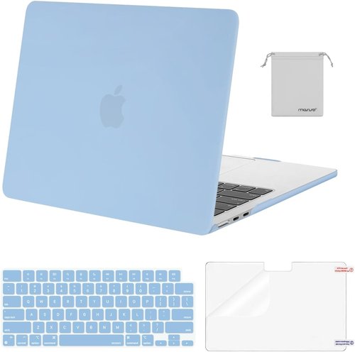 MOSISO MacBook Air 13-Inch Case - Hard Shell with Keyboard Cover, Screen Film & Pouch | Air Blue