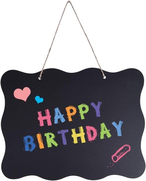 AUSTOR Chalkboard Sign - 8x10 Inch Double-Sided Erasable Message Board with Hanging String & Cloth