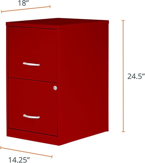 NuSparc 2 Drawer Locking Filing Cabinet - Pre-Assembled Steel Design for Home & Office | Letter-Size
