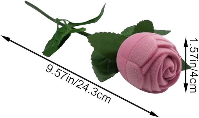 Rose Ring Case Portable Jewelry Box Romantic Jewelry Ring Gift Box Case for Weddings Valentine's Day Proposals and Engagement