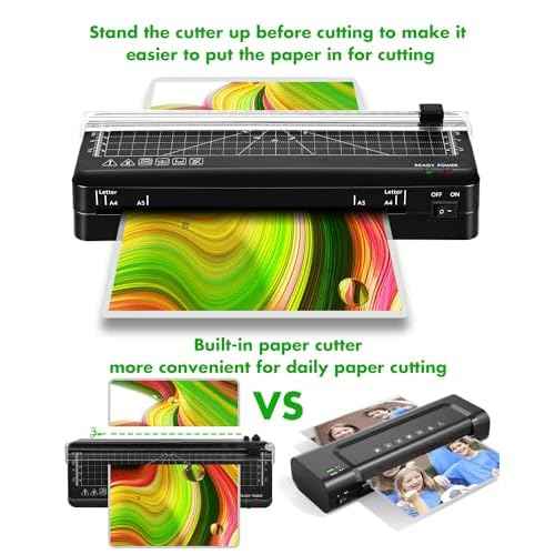 Laminator, A4 Laminator Machine, 9 inches Thermal Lamination Fast Warm-up with Build in Paper Trimmer,Portable Personal Laminating for Home/Office/School (A4 laminator +10PCS)