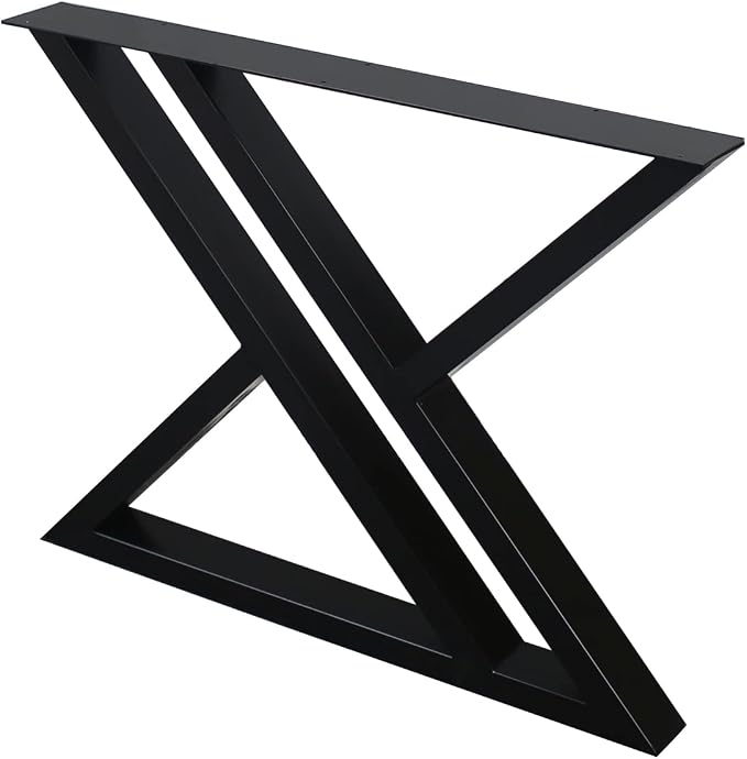 MBQQ Furniture Legs 28”Height 35”Wide Rustic Decory Double Support Triangle Table Legs,Heavy Duty Metal Desk Legs,Dining Table Legs,Industrial Modern, DIY Iron Bench Legs