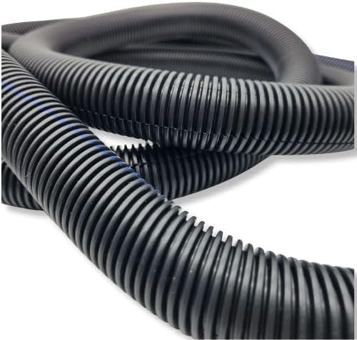 567ITG 1" x 25ft Split Wire Loom Tubing - Black Automotive Wire Protector Conduit, Electrical Wiring Cover & Harness Wrap, Flexible Cable Sleeve