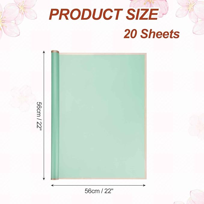 MECCANIXITY Flower Bouquet Wrapping Paper, 56cm/22 Inch Waterproof Floral Wrapping Paper for Flower Bouquet DIY Gift, Wedding, Birthdays, Valentine's Day, Pack of 20(Blue)
