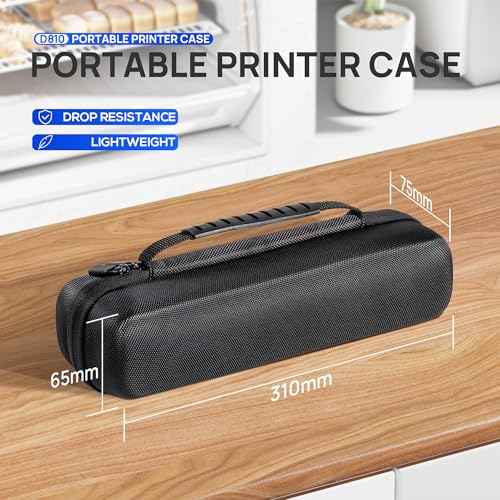 POLONO Carrying Case Compatible with POLONO D810 Portable Printer, Bluetooth Thermal Printer, Carrying Storage Bag for D810 Portable Printer 8.5"x11", USB Cable and Accessories, Case Only, Black