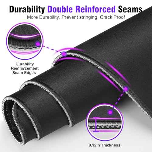 Black Mouse Pad, Soft Comfortable Support & Smooth High Precision Fabric Mousepad, 8.3 x 10.2in Portable Size Small Mouse Pad, Anti-Slip Rubber Base, Mousepad for Desk, Gaming, Office