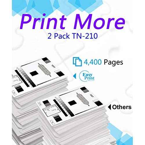 EASYPRINT (2-Pack of Black) Compatible Black TN210 Toner Cartridge TN-210 Used for Brother HL-3040CN, HL-3045CN, HL-3070CW, HL-3075CW, MFC-9010CN, MFC-9120CN, MFC-9125CN, MFC-9325CW, MFC-9320CW