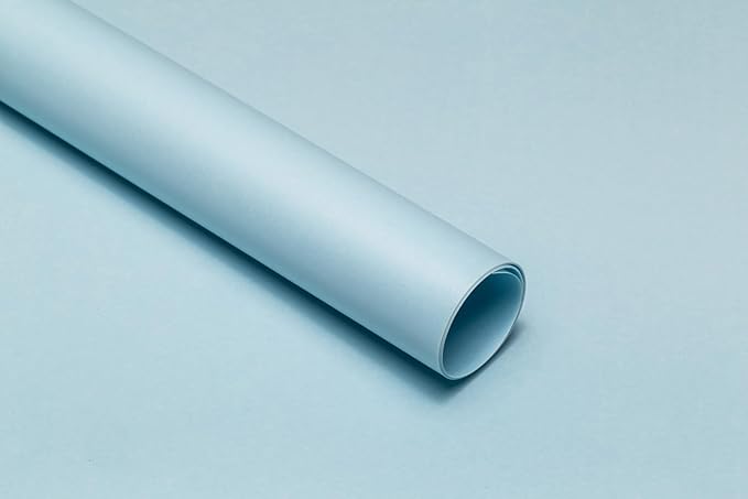 Simple Solid Color Waterproof Floral Wrapping Paper 1 Roll Florist Supplies Waterproof Flower Bouquet Wrapping Paper Floral Supplies for Fresh Flowers,DIY Crafts, 22.8in x 49.2ft (Light Blue)