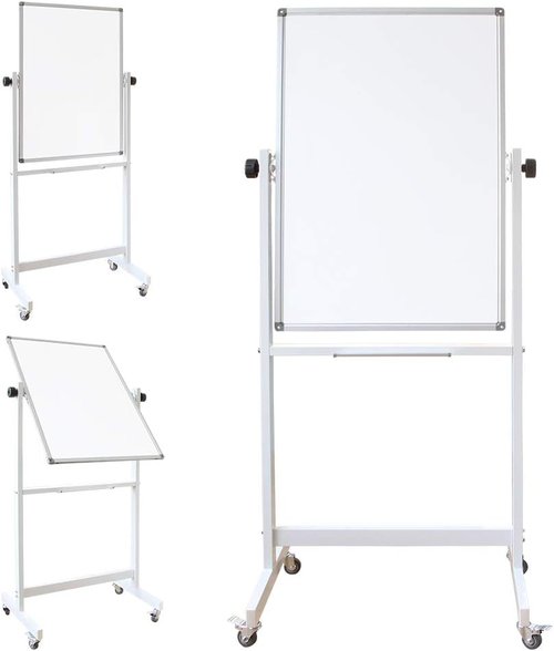 DEVELOP Magnetic Mobile Whiteboard - 36 x 24 Inches Double-Sided Dry Erase Board on Wheels for Home, Office & School