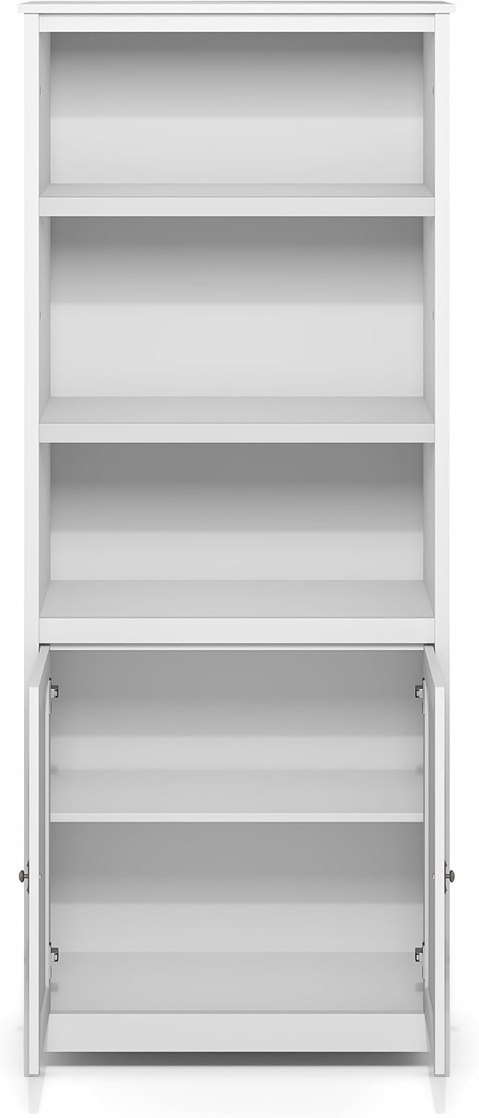 Furinno Robin Storage Cabinet, Pantry Cabinet with 3-Tier Adjustable Shelves with 2 Door Cabinet, 30W, Kitchen Organizer Cabinet, Organization and Storage, for Pantry, Living Room, Home Office, White