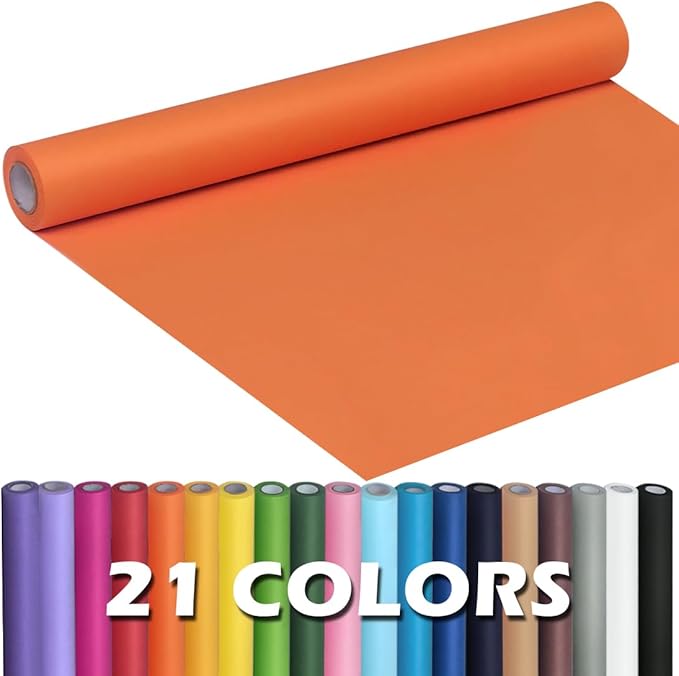 PerkHomy OrangeRed Kraft Paper Roll 17.5" x 960" (80') for Gift Wrapping Bouquet Flower Art Painting Craft Writing Packaging Shipping 80GSM 55LB (OrangeRed, 17.5" x 80')