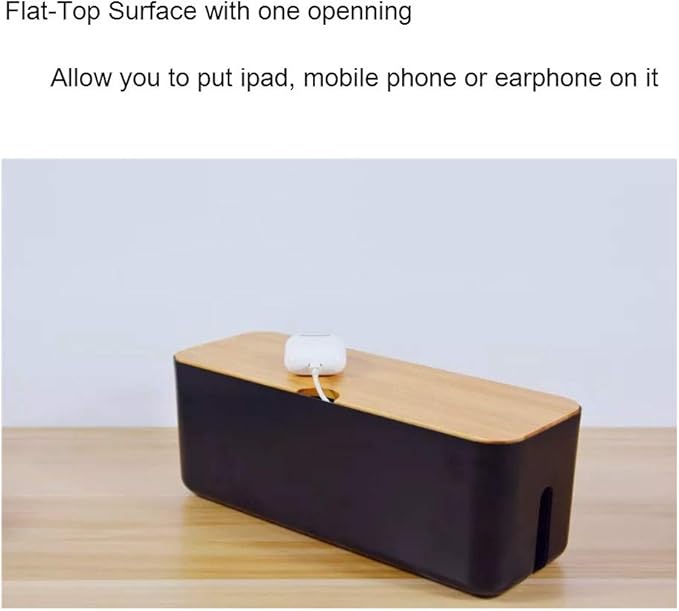 Sourcemall Cable Management Box| Power Stripe Organizer|Cord Organizer Box| Hide and Conceal Power Strips and Electrical Cords from TVs, Computers, and Desks| Keep Pets Safe