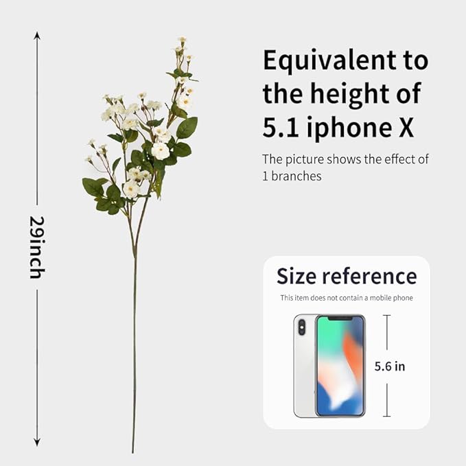 Melorca&Guilla Artificial Plants Fake Flowers,6PCS 29" Artificial Rose for Vase, Long Stems White Artificial Flowers Faux Flower Arrangements for Shop Garden Office Home Décor(6, White Rosa)