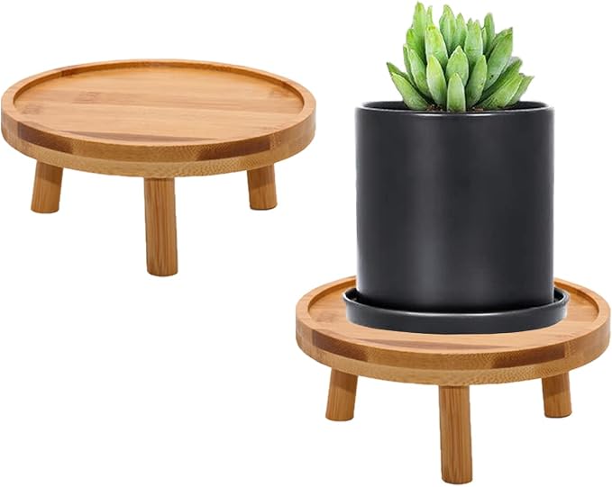 ARTORA Mid Century Modern Plant Stand, Wood Indoor Plant Holder Succulents Plant Pot Raiser Decorative Corner Planter Stand for Small to Medium Plants (Natural 2PCS)