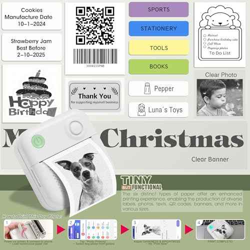 KEEPHOPE Label Maker Machine with 6 Waterproof Tapes, Thermal Label Maker, Portable Mini Bluetooth Label Printer with Clear Tape for Home, Kitchen, School, Office Organization