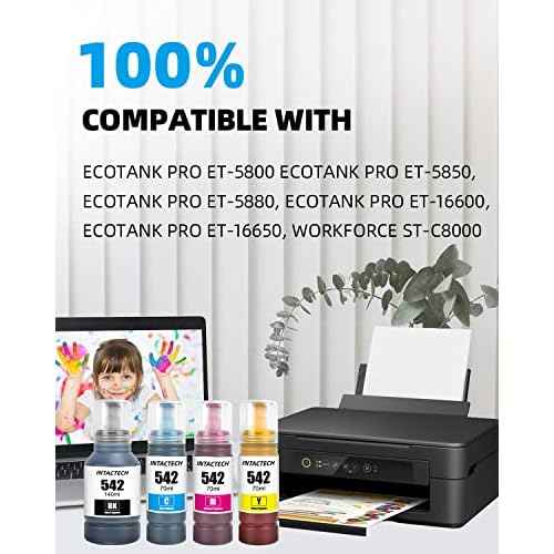 Compatible 542 Ink Replacement for 542 T542 Work for ET-5800 ET-5170 ET-5850 ET-5880 ET-16600 ET-16650 ST-C8000 Printer