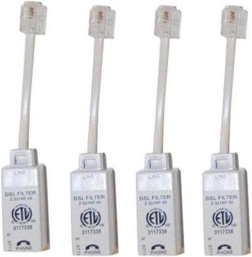 ScreenBeam Inline DSL Phone Filters - Universally Compatible 4 Pack | White