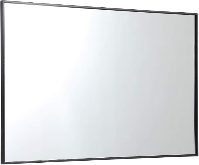 Elegant Decor Eternity 48" x 30" Contemporary Metal Frame Mirror in Black