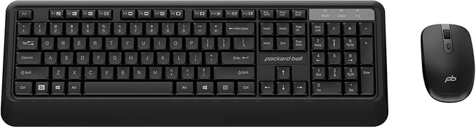 Packard Bell airFrame 27" FHD Monitors + Wireless Keyboard & Mouse, VESA Mount Compatible, HDMI/VGA, Tilt, Slim Bezel, for Home, Office, Light Gaming – 2 Pack