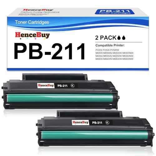 PB-211 Toner Cartridge Compatible for PB211 PB-211E PB211EV Black Toner Cartridge Work for Pantum P2502W P2500W M6552NW M6550NW M6600NW M6602NW Series, Yeild up to 1600 Pages (2 Black)