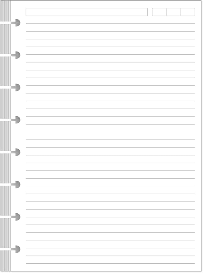 Junior Size Lined Refill Paper - A5 Note-Taking System 8 Disc Discbound Refill Pages, 100Sheets / 200Pages Loose-Leaf Paper, 100gsm, White, 5.8" x 8.3"