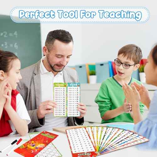 Anemeeoke 0-12 Multiplication Flash Cards, Large Math Table Flashcards, Multiplication Chart, Educational Times Table Flashcards for Classroom for 1st to 3rd Grades