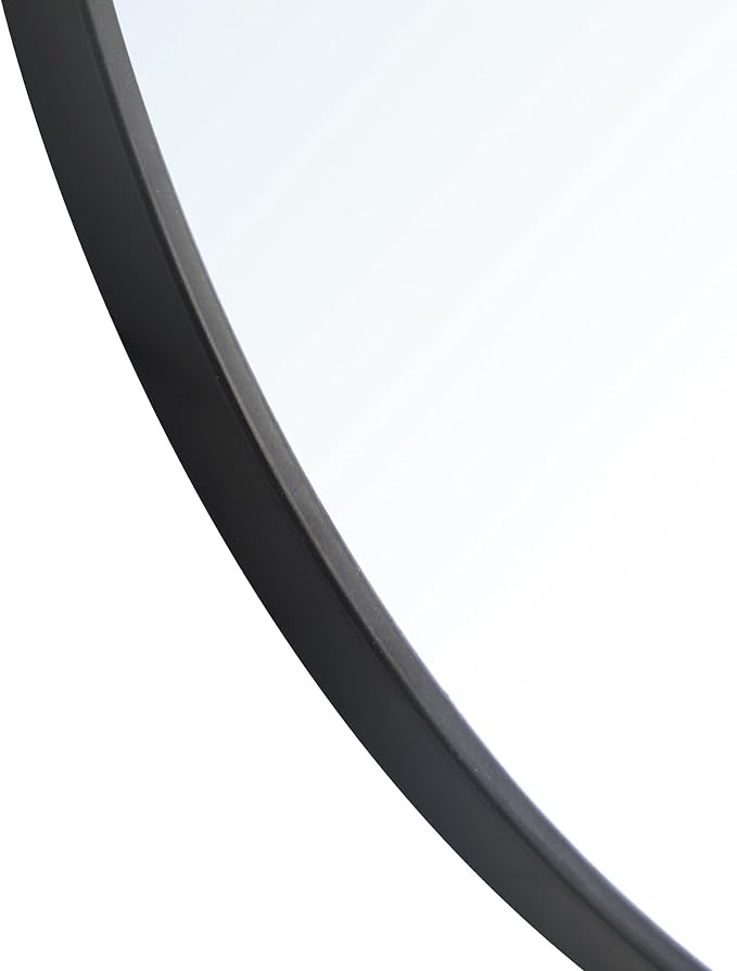 Elegant Decor Eternity 28" Round Metal Frame Mirror in Black