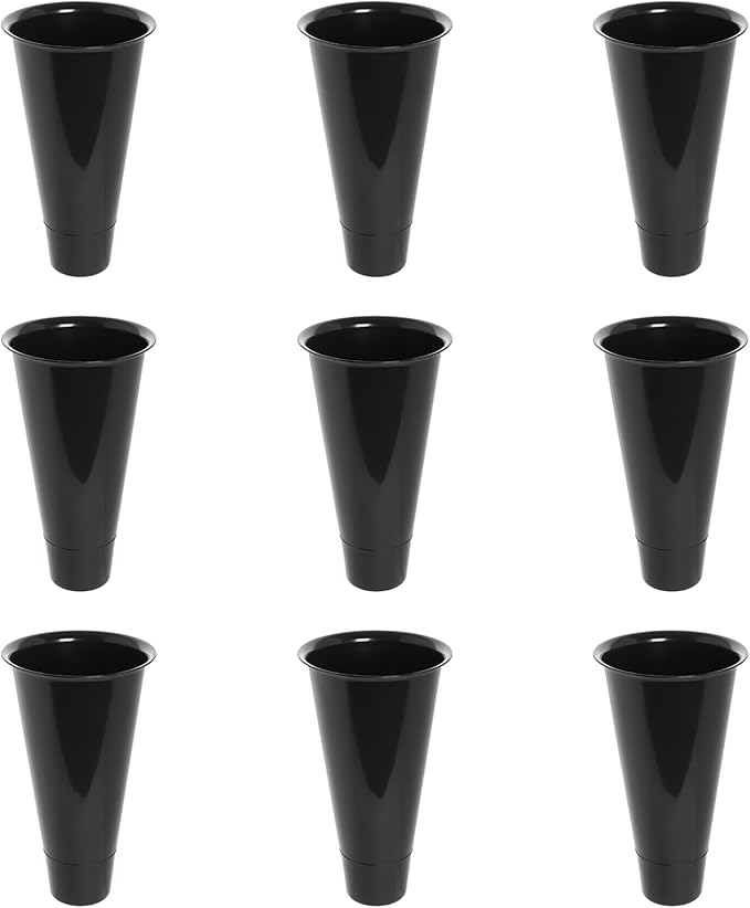 DYRABREST Flower Display Stand with Buckets, Black 3 Layers Metal Plant Stand with 9 Pieces Buckets, Moving Florist Bouquet Shelf for Fresh Flower Shop, for Patio Garden, Outdoor Flower Pop-Up Events