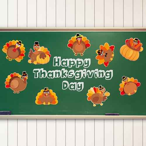 Ceiba Tree Thanksgiving Turkey Cutouts Turkey Bulletin Board Decorations Fall Cut-Outs Decor for Classroom Party Home