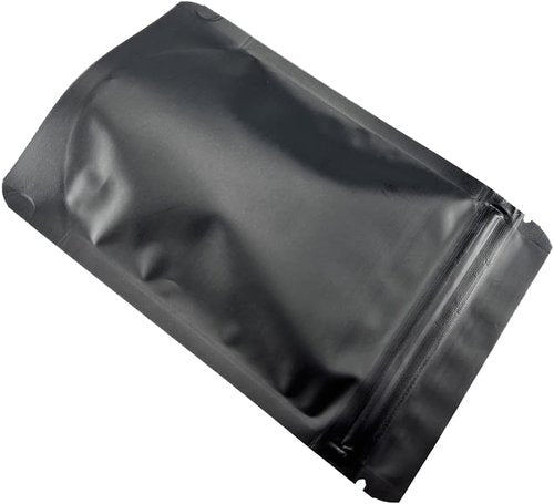 PABCK Mylar Stand-Up Resealable Bags - 3.55mil Thick Frosted Black Foil | 50 Pack, 3.35x5.1 Inch Food Storage Pouches