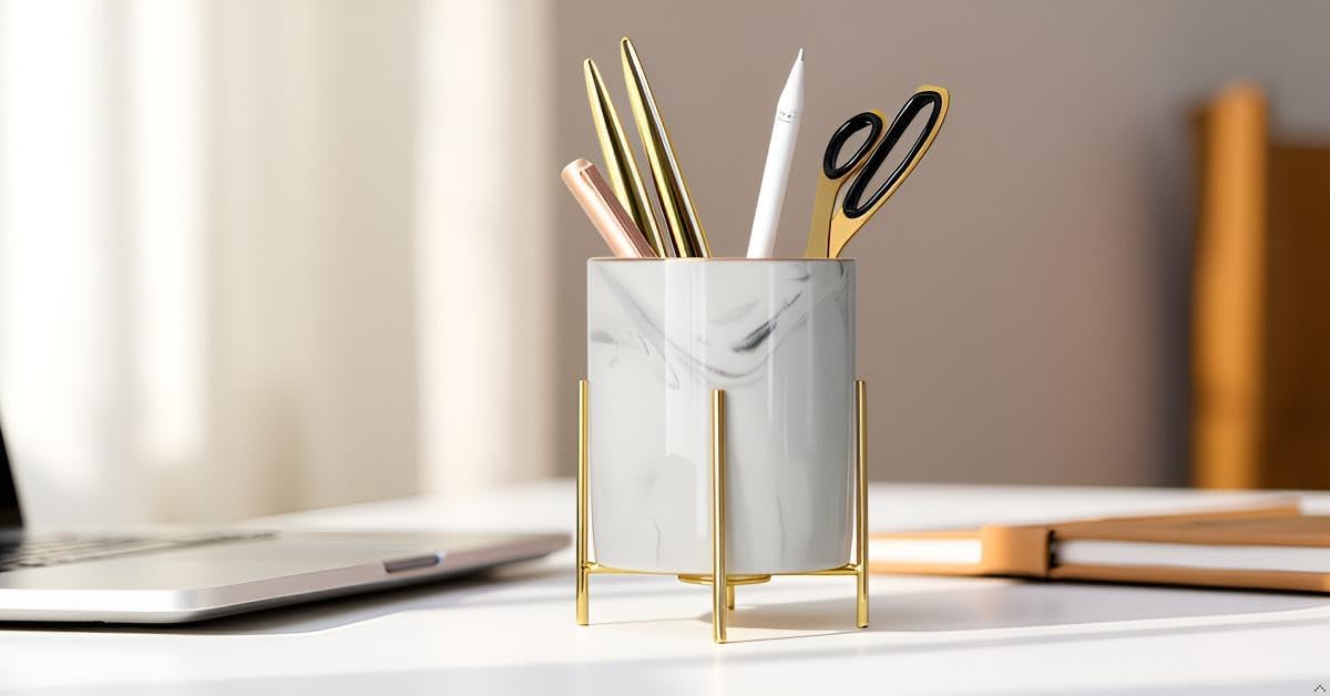 Skiennix Pen Holder - Cute Desk Organizer for Makeup Brushes & Stationery | Home & Office Decor