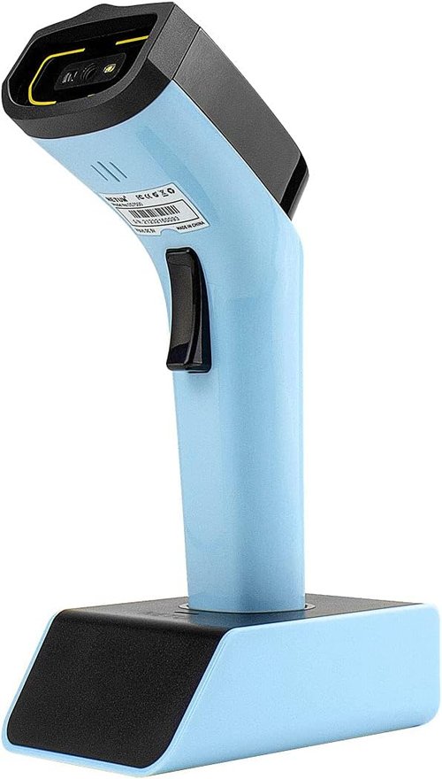 NETUM Bluetooth Wireless 2D Barcode Scanner - Automatic Hands-Free Reader with Charging Cradle & 50m Range - DS7500