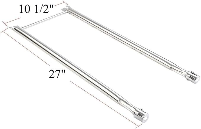 GasSaf 21.5 inch Flavorizer Bar and 27 inch Burner Tube Set Replacement for Weber Spirit E-210, S-200, S-210, E-210NG, Genesis Silver A, Spirit 500, Parts Kit Replace for Weber 7534 &7507