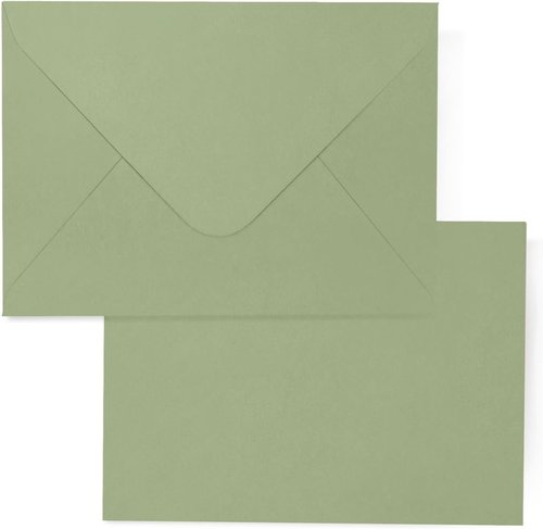 Goefun Sage Green Envelopes - 100 Pack V Flap Printable Invitations & Gift Cards | 5.25 x 7.25 in, 120GSM