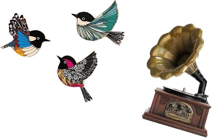 Fenteer Bird Wall Hanging Decor Bird Wall Figurine Wooden Flying Birds Sculpture Handcrafts Crafted from Wood and Resin Suitable for Living Room Bed