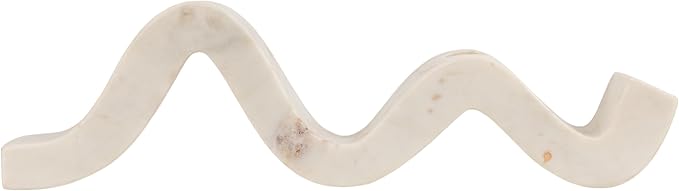 Bloomingville Marble Wave Double Taper Candle Holder, White
