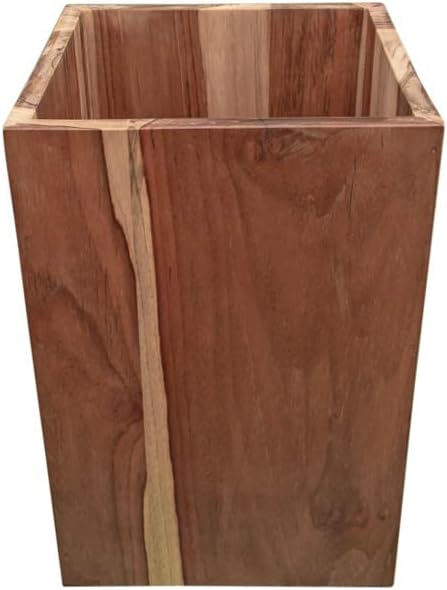 EcoDecors, Eleganto, 8 Piece, Teak Wood Bathroom Amenities Set, Teak Bath Amenity Set, Bathroom Accessory, in Natural Color