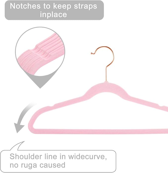 MIZGI Kids Velvet Hangers,Non-Slip Big Kids Hangers,14 Inch Hangers for Youth,Teen Clothes,Pack of 50