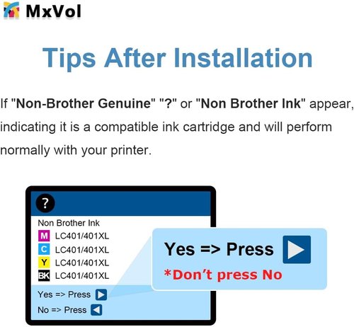 Brother LC401XL Ink Cartridges - High Yield Compatible for MFC-J1010DW & More | 5-Pack