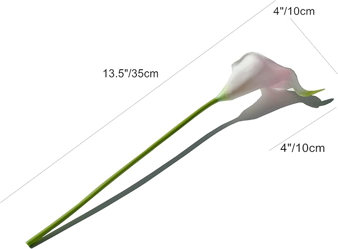 Mandy's PU Light Pink Calla Lily Artificial Flowers 20 Stems 13.5in Faux Realistic Centerpiece for Thanksgiving and Christmas Decorations DIY Bridal Bouquet Home Décor