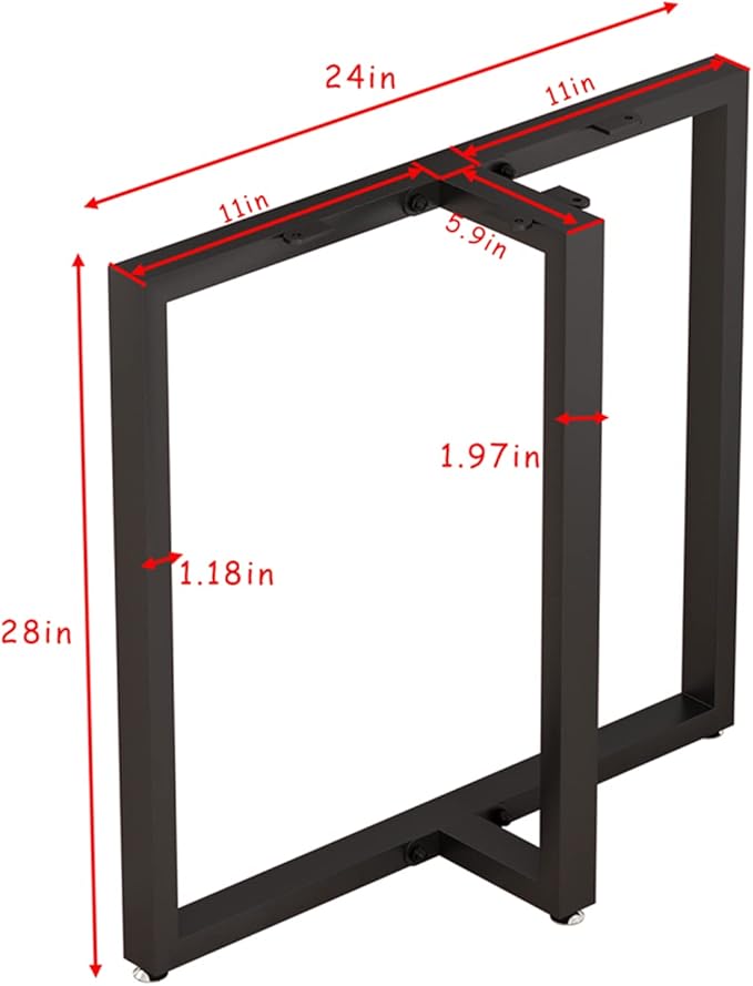 Black Metal Table Legs 28''inch Heavy Duty Metal Desk Legs,DIY Metal Legs for Table,Industrial Table Legs for Home Furniture(Without Plank)
