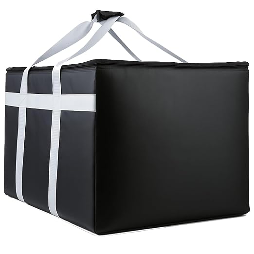 musbus Insulated Food Delivery Bag Cooler Bags Keep Food Warm Catering Therma for doordash Uber Eats Catering Shopper hot BLACK travel grocery pizza portable beach soft sided