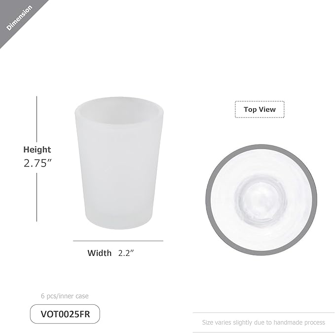 WGV Frosted Tea Light Votive Candle Holder 2.2x2.75, Tiny Utility Cylinder Glass Vase, Small Planter Terrarium for Home Accent Decor, 6 Pieces