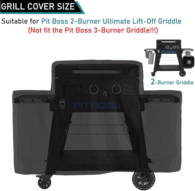 ZJYWSCH Cover for Pit Boss 2-Burner Ultimate Lift-Off Griddle PB2BGD2 Grill, Heavy Duty Waterproof PitBoss 2B Ultimate Griddle Cover