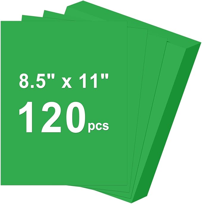 120 Sheets Cardstock 8.5x11, 65lb Dark Green Card Stock, Green Construction Paper, 180gsm Thick Printer Paper for Printing, Painting, Card Making, Kids School Supplies,Party Decorations