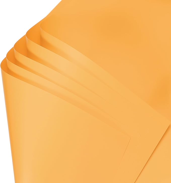 uxcell 60 Sheets Flower Wrapping Paper, 21.5" x 21.5" Waterproof Floral Bouquet Wrapping Papers Florist Supplies for Wedding Party Gift Packaging DIY Crafts, Light Orange