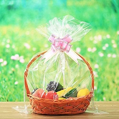 Tickjoy 100 ft Clear Cellophane Wrap Roll (31.5 in x 100 ft) - 3 Mil Thick large wrapping paper for Flower Baskets Gift Wrap (31.5" fold into 16")